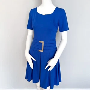 $129 Nuevo con Etiquetas Vestido One&Only Azul Té Manga Corta Acampanado Elastizado Patinador Ajuste y Acampanado Pequeño - Imagen 1 de 13