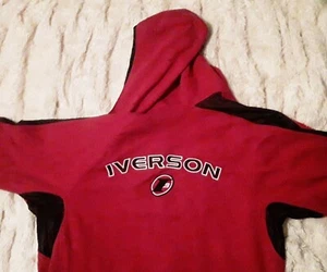 Vtg Reebok Allen Iverson Limited Edition Warm Zip Up Hooded Jacket, Red I 3 - Picture 1 of 18