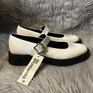 Zapatos Mocasines No Boundaries Gruesos Mary Jane Para Mujer Talla 10 Blanco Mocasines Hebilla - Imagen 1 de 8