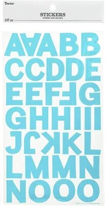 Darice Turquoise, Large Block Font Letter Stickers, 157 pc - Picture 1 of 2