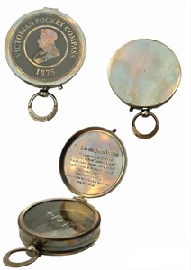 Nautical VICTORIA Pocket Compass 1875 The Bells And Queen Victoria Best For Gift - Picture 1 of 7
