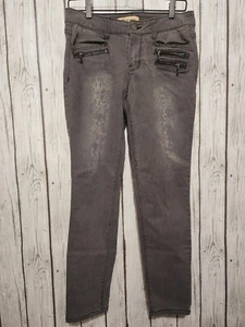 Democracy Jeggings Damen 6 dunkle Waschung grau Reißverschlussdetail Schlangenleder Waschung Taschen - Bild 1 von 16