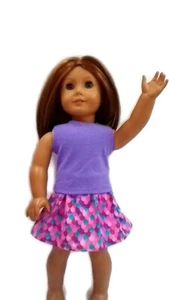 Fish Scale Outfit fits American Girl dolls 18" Doll Clothes Purple Top & Skirt  - Imagen 1 de 4