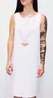 NWOT Zara Basic Collection Women’s White Sleeveless Cut Out Pink Elastic Dress M