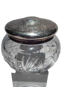 Sterling Silver & Cut Crystal Humidor  dresser Jar - Picture 1 of 7