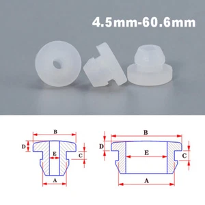 4.5mm-60.6mm Snap-on Silicone Rubber Hole Plug Open Wire Cable Grommets / Clear - Picture 1 of 60