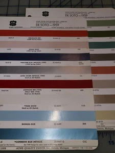1959 De Soto Color Chip Sheet Brochure   - Picture 1 of 1
