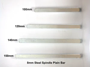 8mm Spindle Bar Plain for Door Handles repairs. Length: 100mm 120mm 140mm 150mm  - Picture 1 of 7