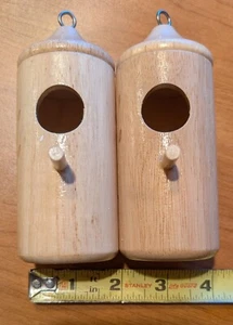 Hummingbird House Natural Wooden Hummingbird Nesting Houses Set of 2 - Picture 1 of 4