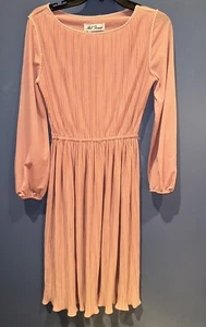 Small Pink Dress, Pearl Detail, Nylon, 1950’s Secretay, Hal Ferman, No Belt - Picture 1 of 7