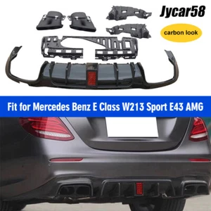 Difusor de labios parachoques trasero con escape para para parachoques deportivo Benz Clase E W213 E63 AMG - Imagen 1 de 10