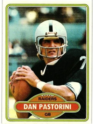 1980 Topps Football # 490 - DAN PASTORINI - OAKLAND RAIDERS - EXMT (stk#2) - Image 1 of 2