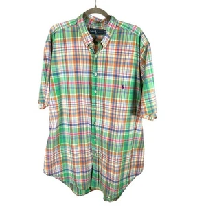 Ralph Lauren 2XLT Tall Plaid Short Sleeve Button Down Shirt Preppy Classic Golf - Picture 1 of 15