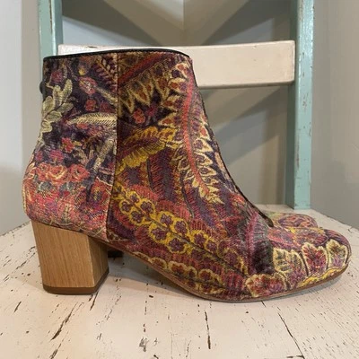Botines Hudson London Apisi Terciopelo 40 Talla 9 Portugal Oscuro Romántico Boho Foto 1 de 4