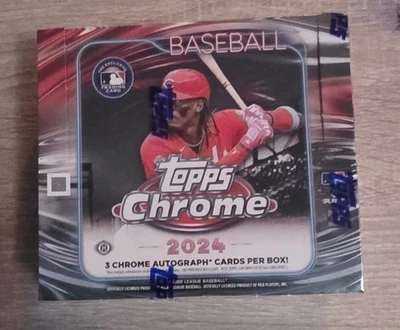 2024 Topps Chrome Baseball Factory Sealed Hobby Jumbo Box - 3 Autos - Image 1 of 3