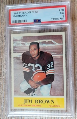 1964 Philadelphia #30 Jim Brown PSA 5 EX - HOF- Actor - Image 1 of 2