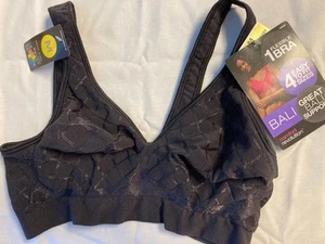 NEW Bali Bra, M Black Comfort Revolution ComfortFlex Fit Seamless 3484, wireless - Picture 1 of 7