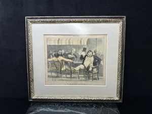 Original Honoré Daumier Colored Lithograph Print- Picture Taken on any Boulevard - Picture 1 of 12