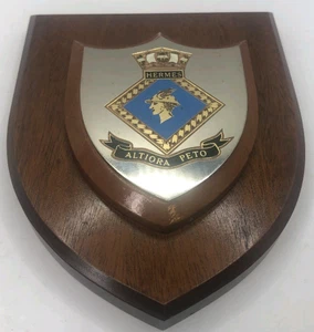 Placa de escudo de escudo de cresta insignia de barco HMS HERMES HMS Royal Navy drz de colección - Imagen 1 de 2