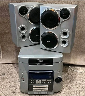 RCA RS 2635 Stereo AM/FM Radio, Tape, CD, 5-Disc Changer Shelf System . TESTED. - Image 1 of 4