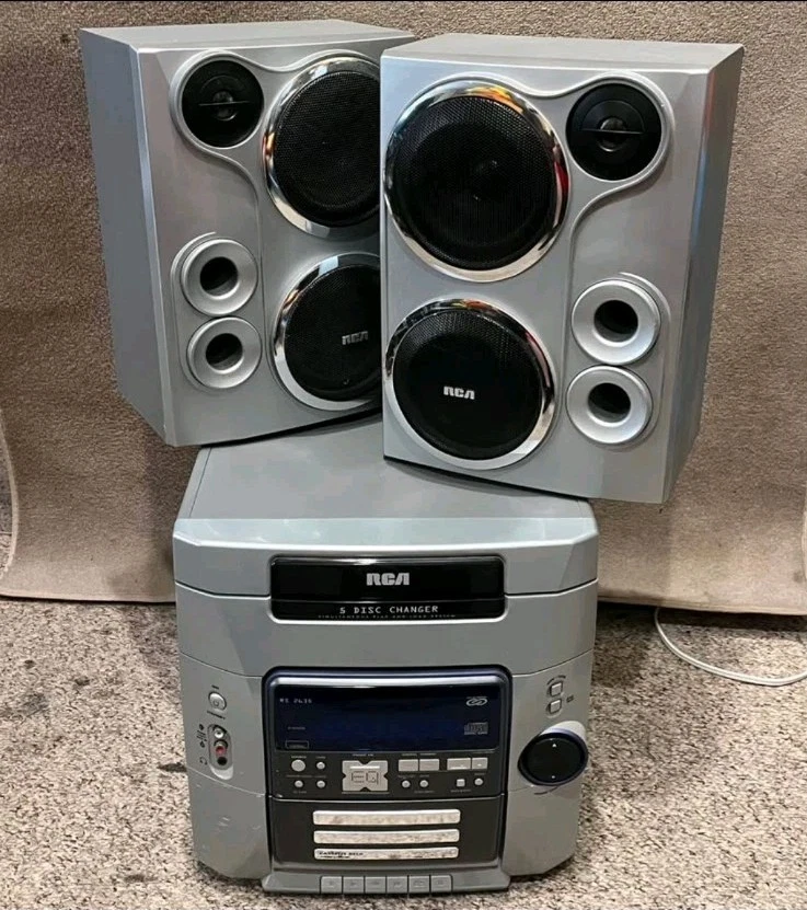 RCA RS 2635 Stereo AM/FM Radio, Tape, CD, 5-Disc Changer Shelf System . TESTED. - Image 1 of 4