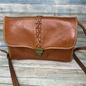 Patricia Nash Umhängetasche Heritage Bianco Leder Handtasche Kalbsleder braun Organizer - Bild 1 von 16