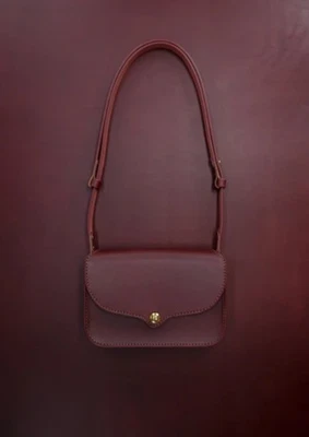 NEW Hemlock + Hyde Leather Maeve Crossbody Bag, Burgundy, Made in the USA - Image 1 of 4