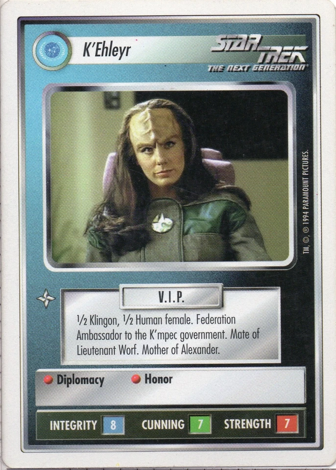 Star Trek CCG K'Ehleyr Near-Mint/NM Rare – Premier Alpha 1994 - Image 1 of 1