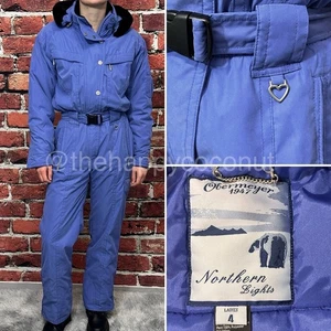 OBERMEYER SNOWSUIT SKI SUIT SIZE 4 ONE PIECE Y2K PERIWINKLE BLUE GOLDRUSH HOODED - Picture 1 of 20