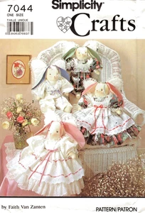 18-inch Bunny Rabbit Angel Dolls Simplicity Sewing Pattern 7044 Faith van Zanten - Picture 1 of 2