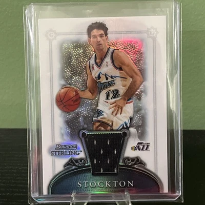 2006-07 Bowman Sterling John Stockton #30 Refractor /199 (MEM) Game Used HOF - Image 1 of 4