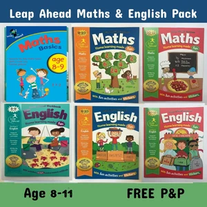 Leap Ahead Maths & English Home Learning Set of 6 Workbooks kids Age 8-11 years - Picture 1 of 7