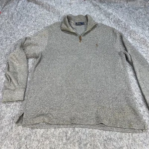 Suéter Pullover Polo Ralph Lauren Para Hombre Talla Grande Cuarto Cremallera, Gris - Imagen 1 de 13