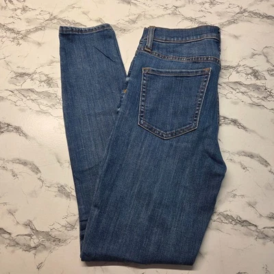 Gap 2/26R Medium Wash Denim Blue Distressed High Rise Jean Leggings - Image 1 of 4