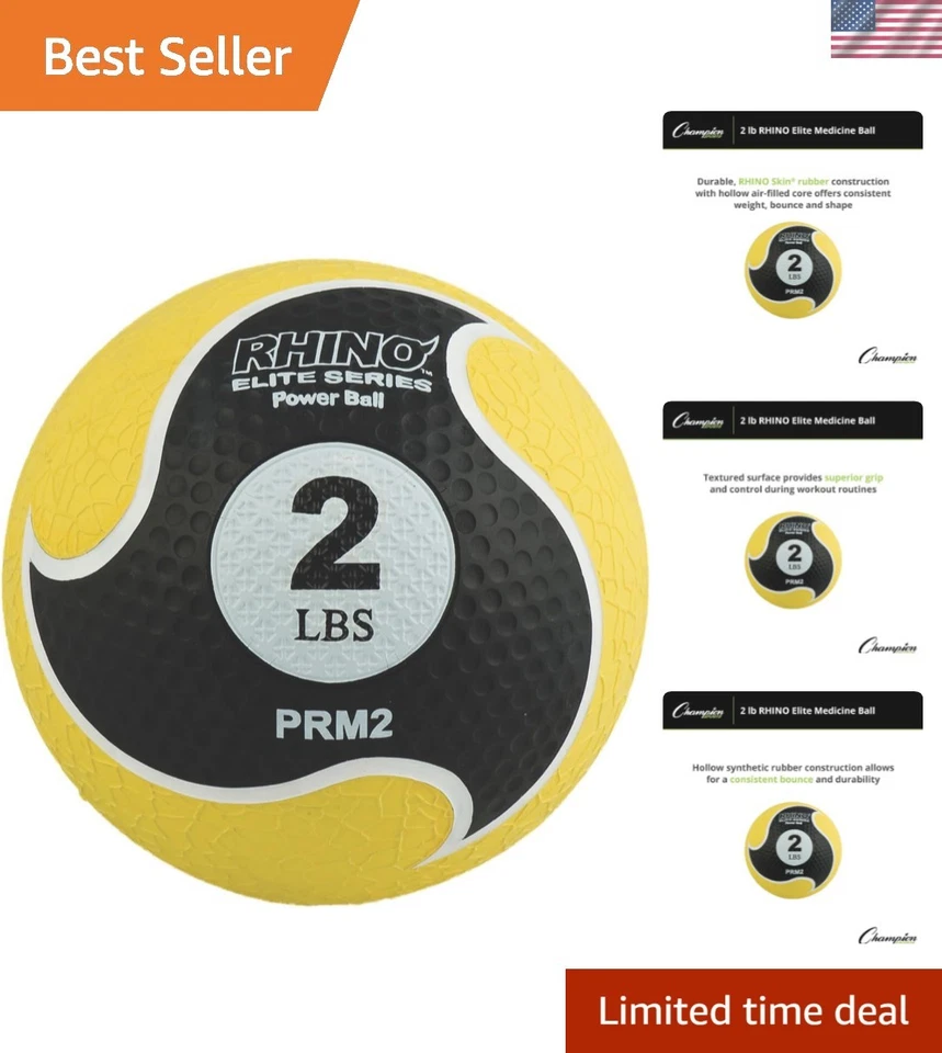2lb Rhino Elite Medicine Ball - Durable Rubber for Core & Strength Training - Image 1 of 4