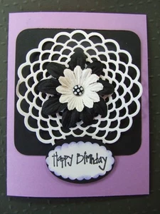 Handmade BIRTHDAY Card Using STAMPIN UP Quickutz   FLORAL Doily Prima Flowers   - Picture 1 of 1