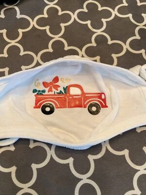 adult face mask red truck - Image 1 of 2