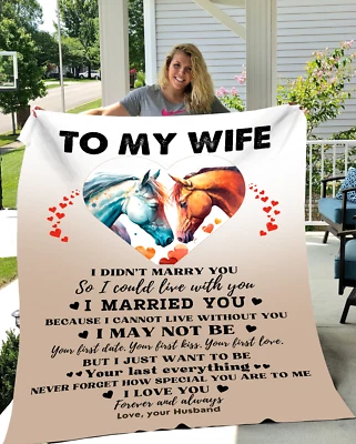 To My Wife cozy soft Fleece Blanket Couple Gift Wedding Valentine's anniversary - Image 1 of 4