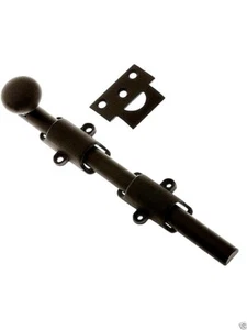 BLACK 8 inch Heavy Duty Surface Bolt Door Bolt lock Solid Brass HD008-622 US19 - Picture 1 of 1