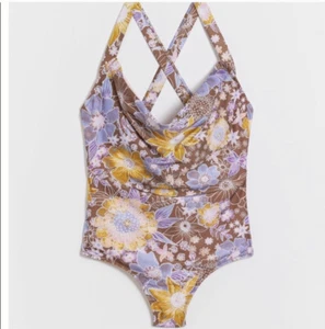 Alana Gunn Anthro Willandra Floral Swimsuit Sz M Cowl Neck Groovy Retro Print - Picture 1 of 9