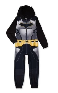 Boys Hooded Union Suit Pajama Batman Size: 6/7 - Picture 1 of 3