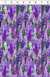 Clothworks Woodland by Cedar West Y4133 27 Purple Lupine Cotton - Picture 1 of 1