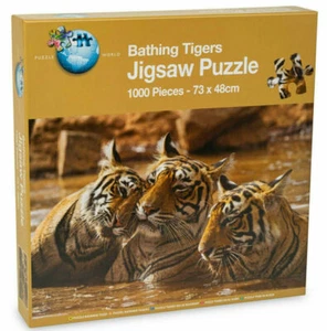 Bathing Tigers Jigsaw NEW SEALED 1000 Piece 73 x 48cm. Grafix - Picture 1 of 3