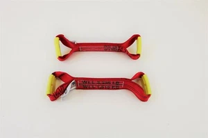 2 Pack of Red DIAMOND WEAVE Dog Bones for Rollback / Flatbed Wrecker Straps - Picture 1 of 2