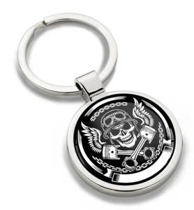 Schlüsselanhänger Schlüsselbund Edelstahl Metall Anhänger + Geschenkbox Schädel - Bild 1 von 5