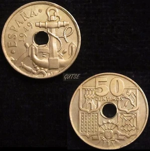 Gutse FRANCO-873, 50 Centimes 1949 19-52, Error (7a), Peso Gros - Bild 1 von 1