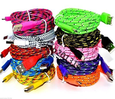 Cable cargador sincronización de datos micro USB de tela trenzada de 1M 2M 3M para teléfono Samsung - Imagen 1 de 4