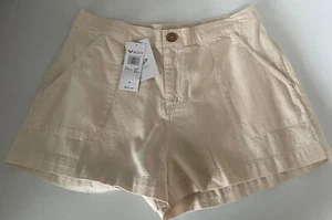 ROXY womens oceanside high waisted shorts light  yellow  sz XL NWT - Picture 1 of 7
