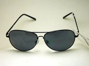 Gafas de sol Aviator Foster Grant negras # 3/UV 100/Marco negro estuche blando libre - Imagen 1 de 10