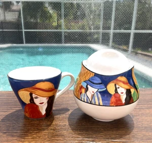 Sango Modell 4914 Cafe Paris Kaffee Tee Becher & Zuckerdose mit Deckel - Bild 1 von 6